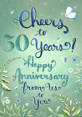 Cheers To 50 Years Anniversary Card