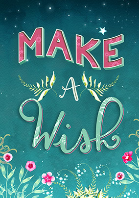 Make A Wish Floral Birthday Card