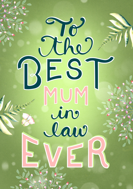 The Best Mum in Law Ever Mother's Day Card