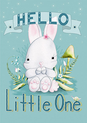 Hello Little Bunny New Baby Card