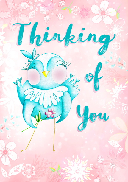Cute Bird Thinking of You Card