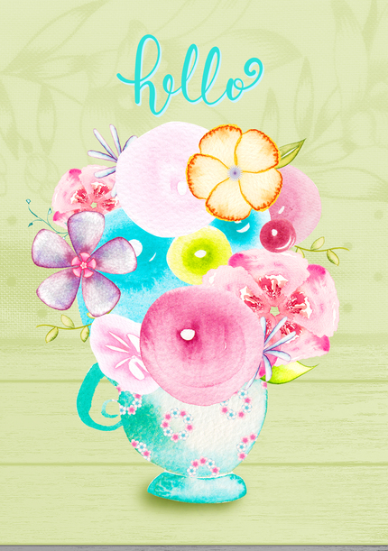 Hello Floral Card