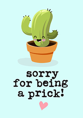Sorry for being a Prick Funny Card