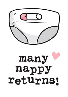 Many Nappy Returns Pink New Baby Card