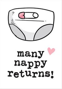Tap to view Many Nappy Returns Pink New Baby Card