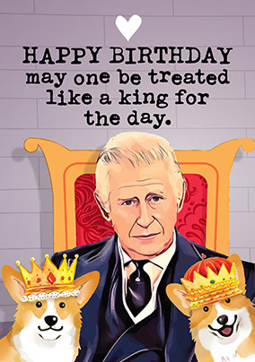 King on Throne Birthday Card