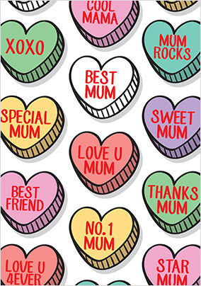 Love Hearts Mothers Day Card