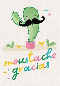 Moustache Gracais Thank You Card