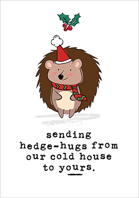 Hedgehug Christmas Card