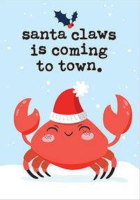 Santa Claws Funny Christmas Card