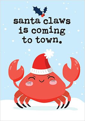 Santa Claws Funny Christmas Card