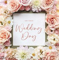 Tap to view Floral Border Square Wedding Day Card