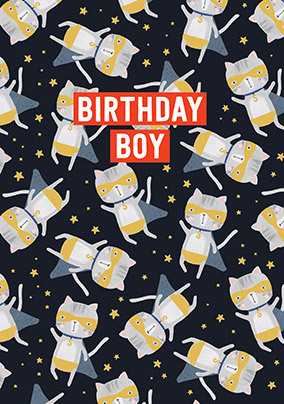 Super Cat Birthday Boy Card