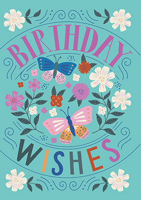 Floral Wishes Birthday Card