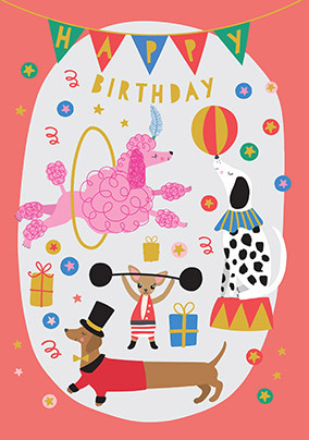 Circus Animals Birthday Card