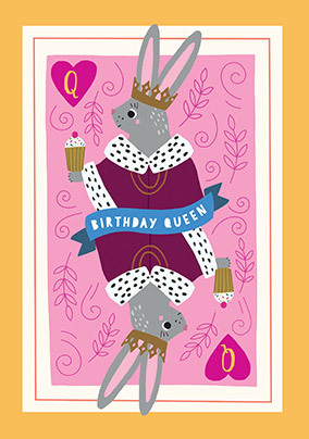 Bunny Queen Birthday Card