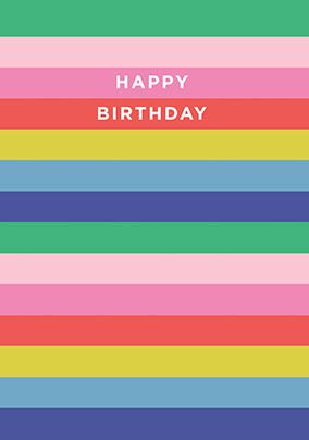 Photo of Colourful Stripes Birthday Card