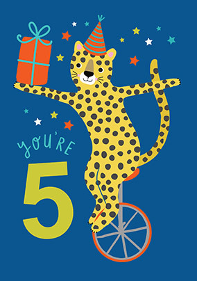 Leopard 5 Today Birthday Card