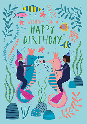 Birthday Seahorses Birthday Card