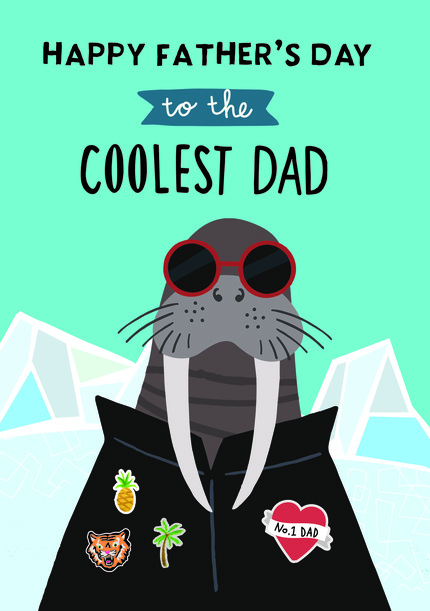 Walrus Cool Dad Father's day Card
