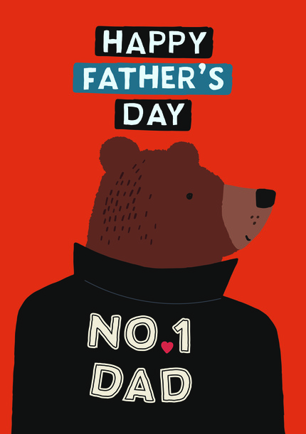 Big Bear No.1 Dad Father's Day Card