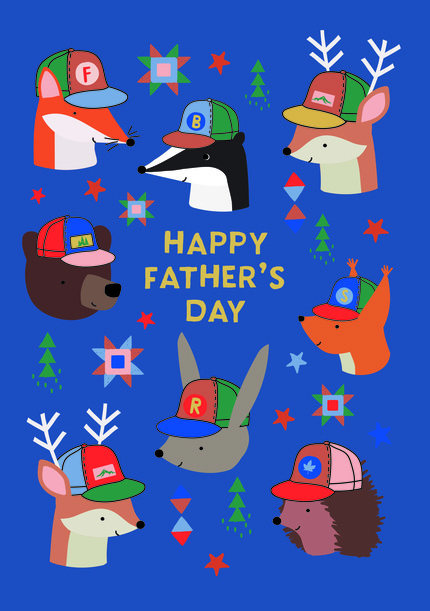 Happy Father's Day Animals Card