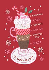 Eat, Drink and be Merry Cocoa Christmas Card