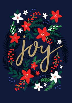 Floral Joy Christmas Card