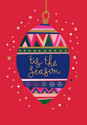 Bauble Tis the Season Christmas Card