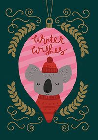 Koala Winter Wishes Christmas Card
