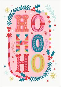 Tap to view Ho Ho Ho Typographic Christmas Card
