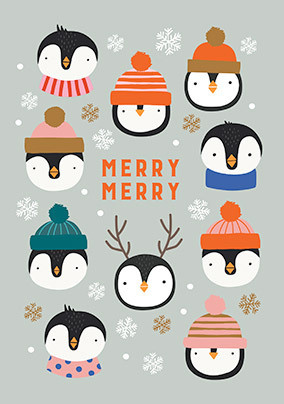 Merry Merry Penguins Christmas Card