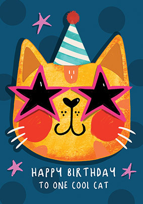 Cool Cat Birthday Card