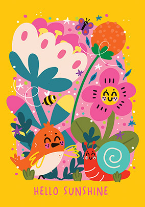 Hello Sunshine Floral Birthday Card