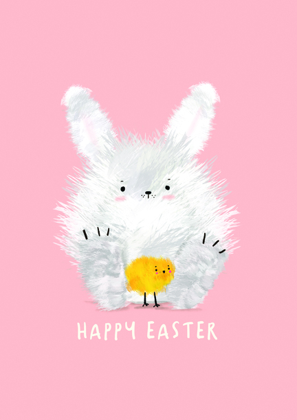 Fluffy Bunny Easter Card