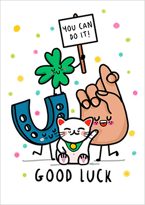 Good Luck You Can Do It Cute Card