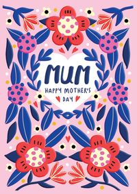 Mother's Day Flowers Heart Card