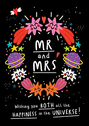 Mr & Mrs Universe Wedding Card