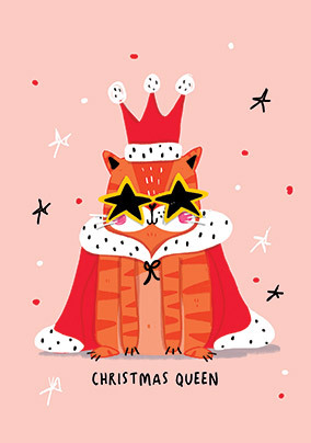 Christmas Queen Cat Card