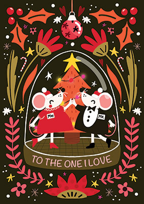 One I Love Snow Globe Christmas Card