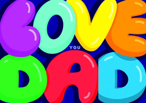 Love You  Dad Cute Father's Day Card