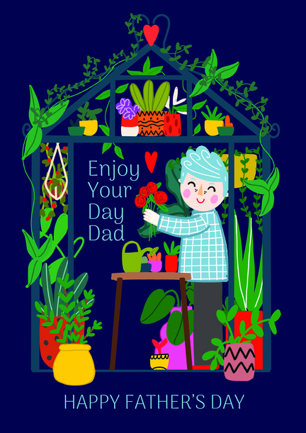 Dad Day Greenhouse Father's Day Card