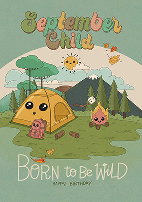 September Child Camping Card