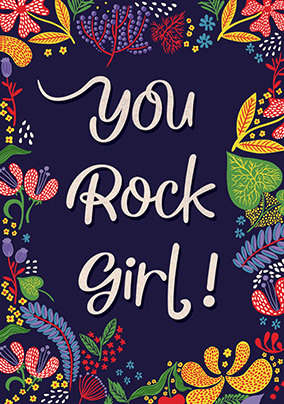 You Rock Girl Thank You Card