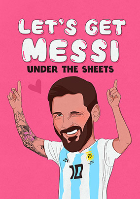 Messi Under the Sheets Valentine's Day Card