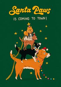 Santa Paws Dogs Christmas Cards