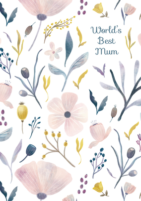 World's Best Mum Flowers Card