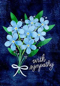 With Sympathy Blue Flowers Card