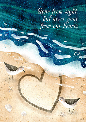 Gone From Sight But Not Our Hearts Sympathy Card