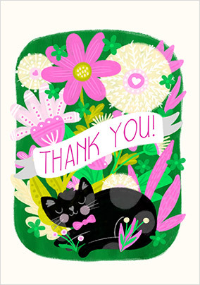 Black Cat Thank You Card